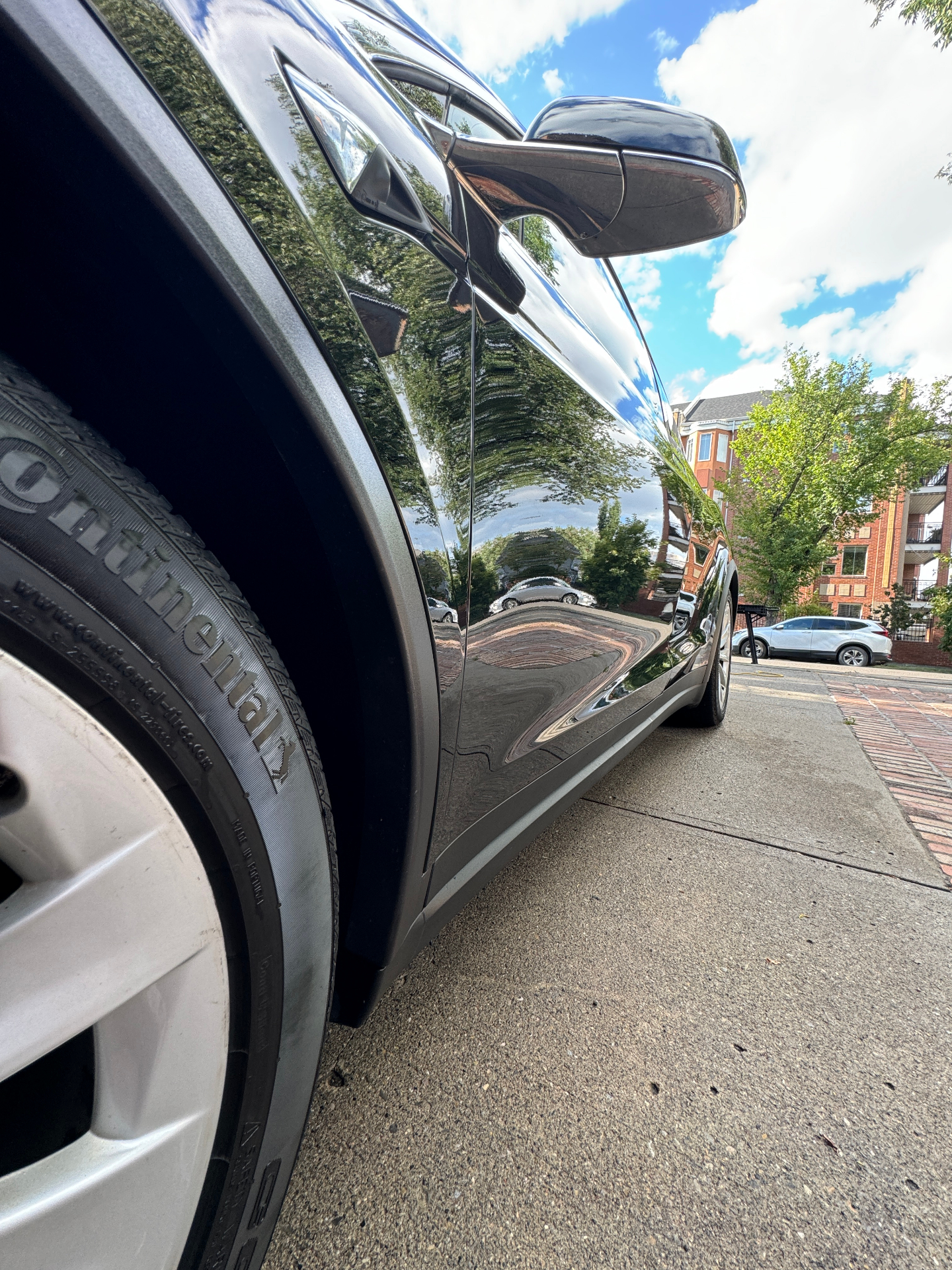 Tesla exterior after detailing - pristine and gleaming finish